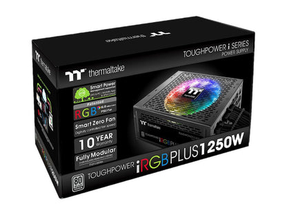 Thermaltake Toughpower iRGB Plus 1250W Digital SLI/CrossFire Ready Continuous Power ATX12V v2.31 / SSI EPS v2.92 80 PLUS TITANIUM Certified 10 Year Warranty Full Modular Active PFC Power Supply Haswell Ready PS-TPI-1250DPCTUS-T