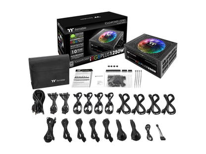 Thermaltake Toughpower iRGB Plus 1250W Digital SLI/CrossFire Ready Continuous Power ATX12V v2.31 / SSI EPS v2.92 80 PLUS TITANIUM Certified 10 Year Warranty Full Modular Active PFC Power Supply Haswell Ready PS-TPI-1250DPCTUS-T