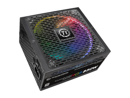 Thermaltake Toughpower Grand RGB 850W SLI/CrossFire Ready Continuous Power RGB LED Smart Zero Fan ATX12V v2.4 / EPS v2.92 80 PLUS PLATINUM Certified 10 Year Warranty Full Modular Power Supply PS-TPG-0850F1FAPU-1