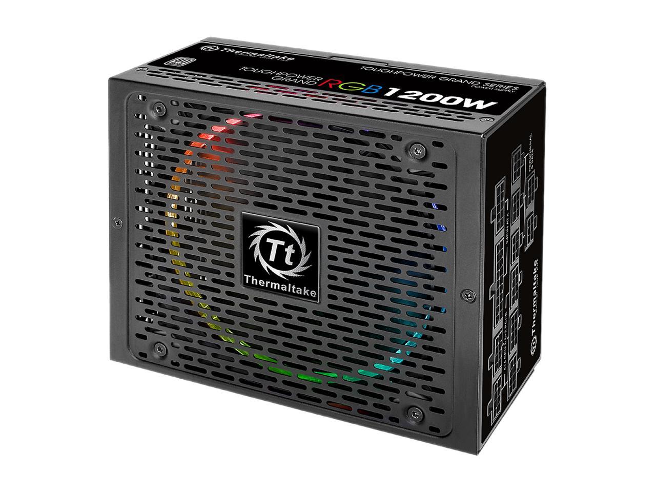 Thermaltake Toughpower Grand RGB 1200W SLI/CrossFire Ready Continuous Power RGB LED Smart Zero Fan ATX12V v2.4 / EPS v2.92 80 PLUS PLATINUM Certified 10 Year Warranty Full Modular Power Supply PS-TPG-1200F1FAPU-1