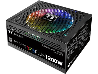 Thermaltake Toughpower iRGB Plus 1200W Digital SLI/CrossFire Ready Continuous Power Digital RGB LED Smart Zero Fan ATX12V v2.4 / SSI EPS v2.92 80 PLUS PLATINUM Certified 10 Year Warranty Full Modular Power Supply PS-TPI-1200F2FDPU-1