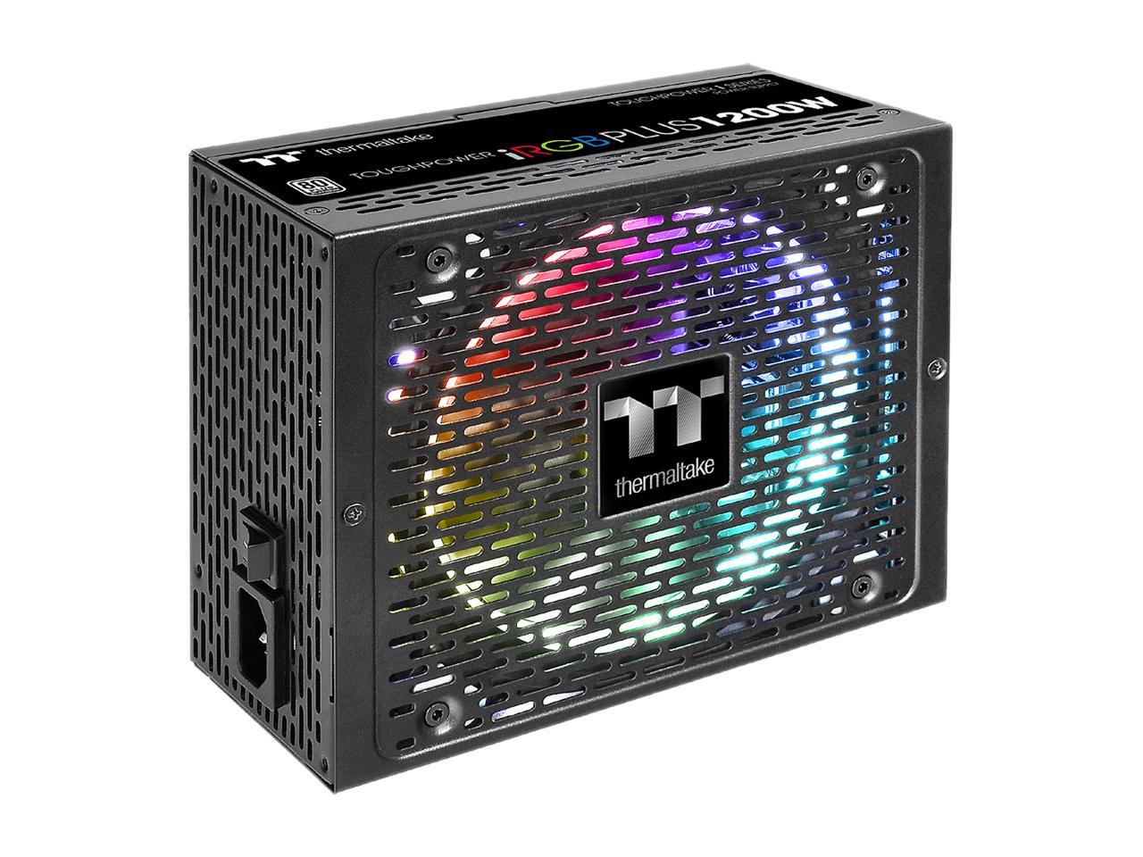Thermaltake Toughpower iRGB Plus 1200W Digital SLI/CrossFire Ready Continuous Power Digital RGB LED Smart Zero Fan ATX12V v2.4 / SSI EPS v2.92 80 PLUS PLATINUM Certified 10 Year Warranty Full Modular Power Supply PS-TPI-1200F2FDPU-1