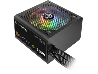 Thermaltake Smart BX1 RGB 750W Bronze SLI/ CrossFire Ready Continuous Power RGB LED ATX12V v2.3 / EPS v2.92 80 PLUS Bronze Certified 5 Year Warranty Non Modular Power Supply PS-SPR-0750NHFABU-1