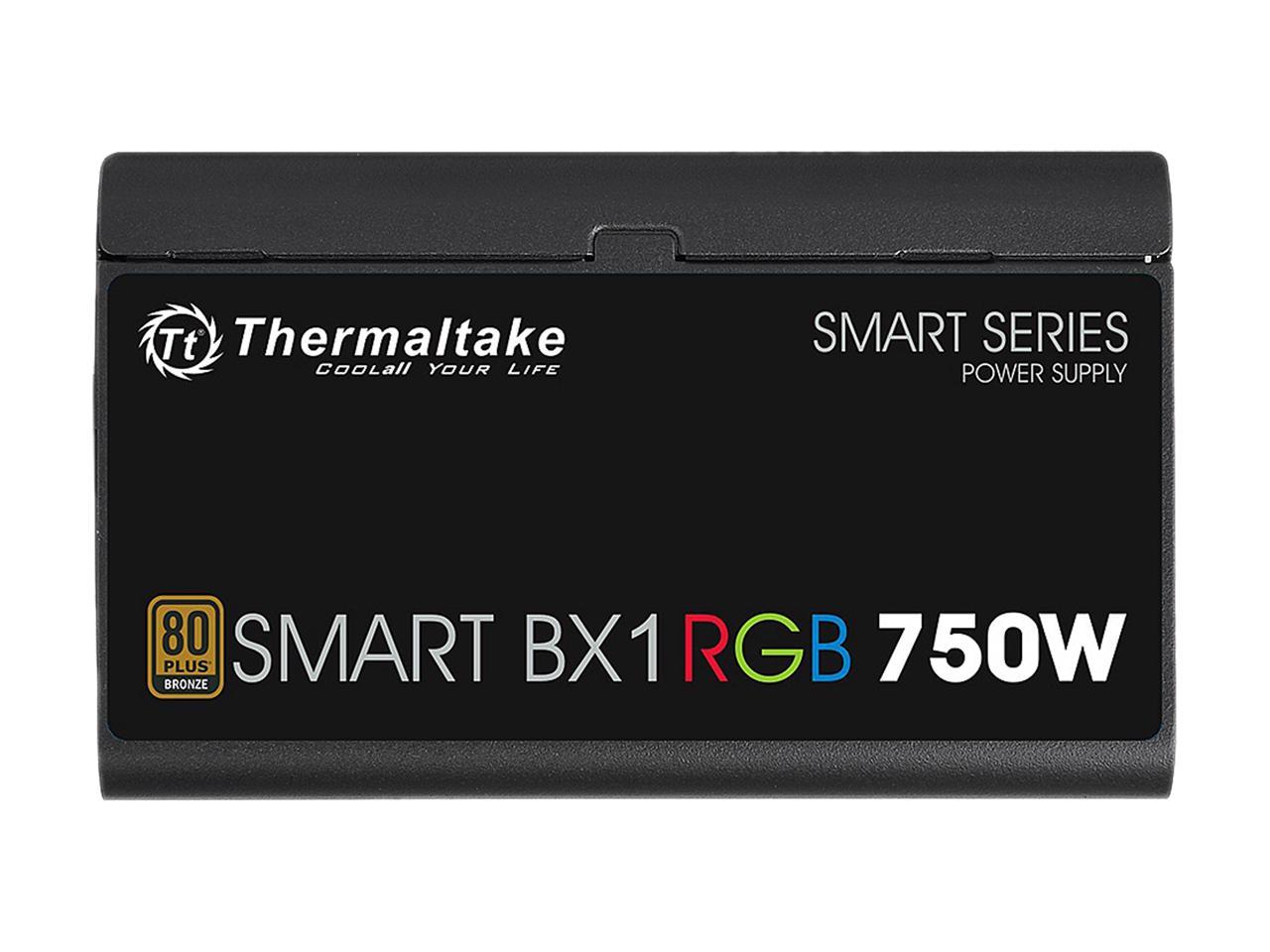 Thermaltake Smart BX1 RGB 750W Bronze SLI/ CrossFire Ready Continuous Power RGB LED ATX12V v2.3 / EPS v2.92 80 PLUS Bronze Certified 5 Year Warranty Non Modular Power Supply PS-SPR-0750NHFABU-1
