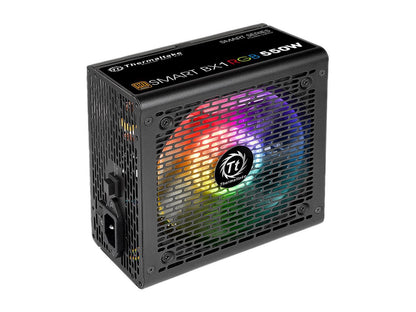 Thermaltake Smart BX1 RGB 550W Bronze SLI/ CrossFire Ready Continuous Power RGB LED ATX12V v2.3 / EPS v2.92 80 PLUS Bronze Certified 5 Year Warranty Non Modular Power Supply PS-SPR-0550NHFABU-1