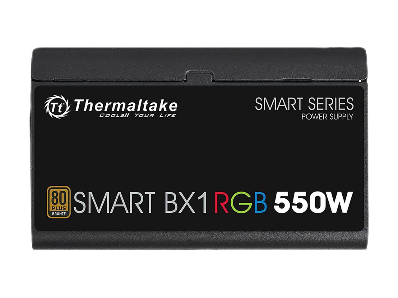 Thermaltake Smart BX1 RGB 550W Bronze SLI/ CrossFire Ready Continuous Power RGB LED ATX12V v2.3 / EPS v2.92 80 PLUS Bronze Certified 5 Year Warranty Non Modular Power Supply PS-SPR-0550NHFABU-1