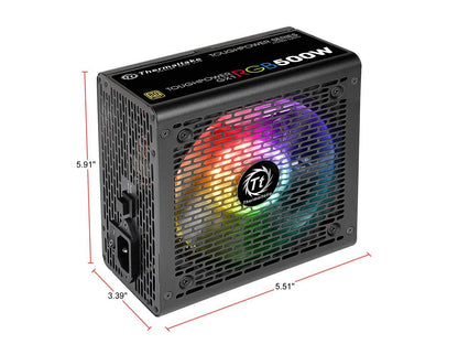 Thermaltake Toughpower GX1 RGB 500W ATX 12V v2.4 and EPS v2.92 80 PLUS GOLD Certified Active PFC Power Supply PS-TPD-0500NHFAGU-1