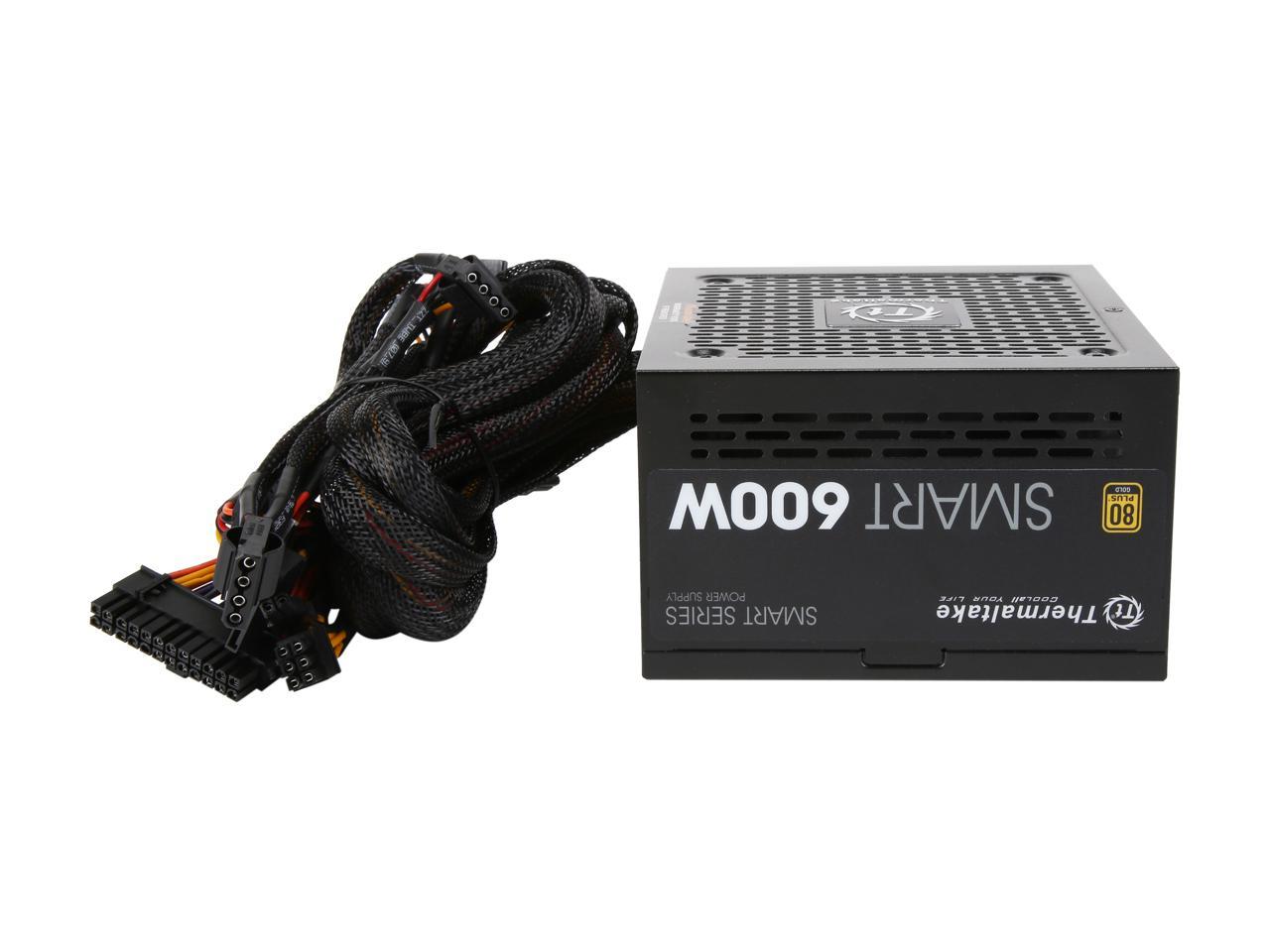 Thermaltake PS-TTP-0600NNFAGU-1 600W ATX12V 80 PLUS GOLD Certified Non-Modular Active PFC Power Supply 80+ Gold Non-Modular SI Only Bulk Pack - OEM