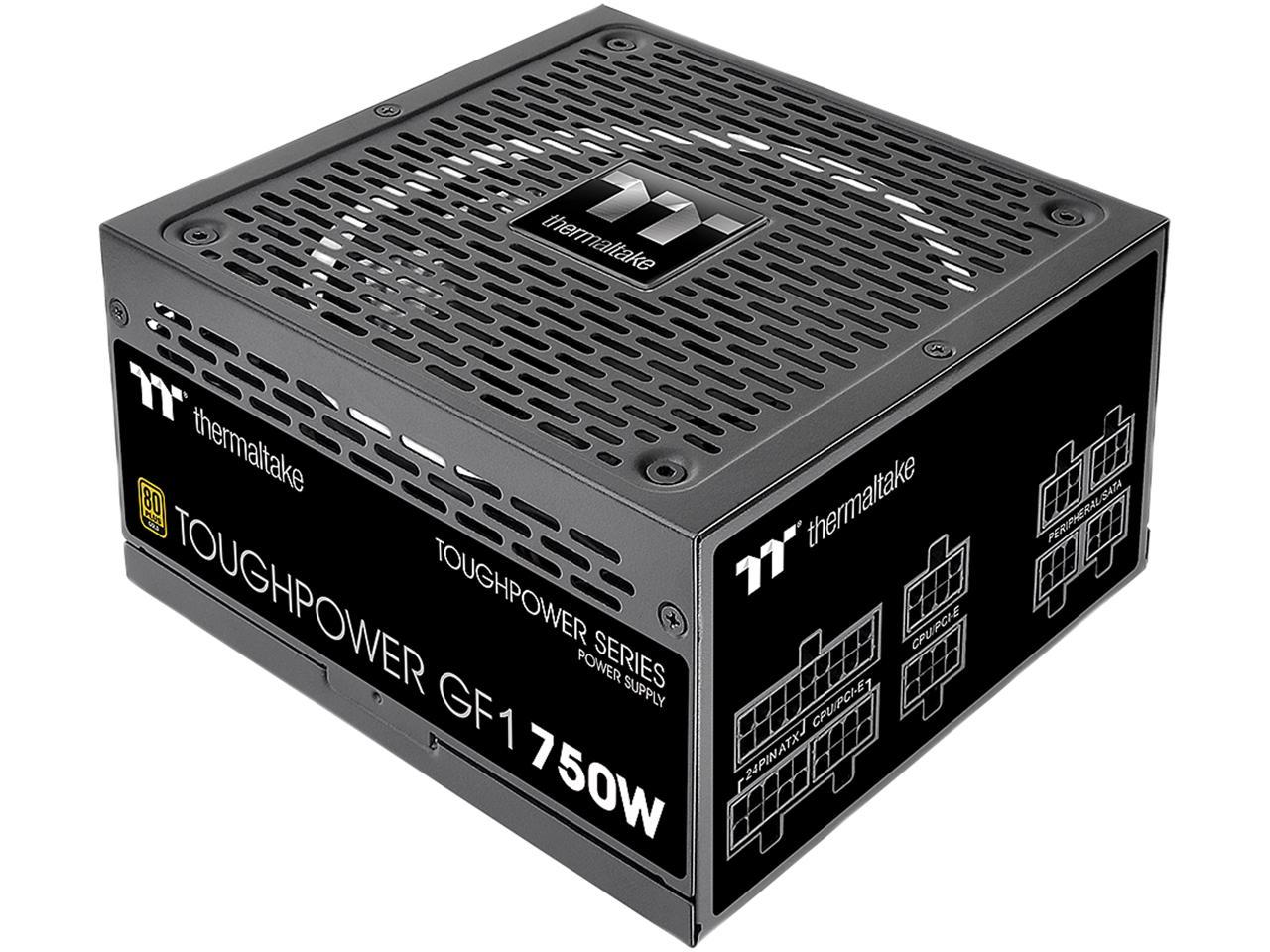 Thermaltake Toughpower GF1 750W 80+ Gold SLI/Crossfire Ready Ultra Quiet 140mm Hydraulic Bearing Smart Zero Fan Full Modular Power Supply 10 Year Warranty - PS-TPD-0750FNFAGU-1