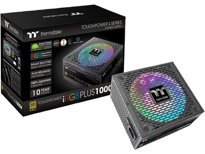 Thermaltake Toughpower iRGB PLUS 1000W 80+ Gold SLI/ CrossFire Ready RGB LED ATX12V v2.4/ EPS v2.92 10 Year Warranty Fully Modular Digital Power Supply PS-TPI-1000F3FDGU-1
