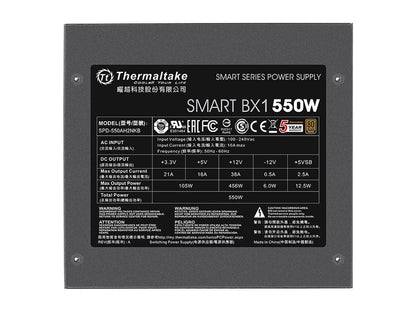 Thermaltake Smart BX1 550W Bronze SLI/ CrossFire Ready Continuous Power ATX12V V2.3/ EPS V2.92 80 Plus Bronze Certified 5 Year Warranty Non Modular Power Supply PS-SPD-0550NNFABU-1