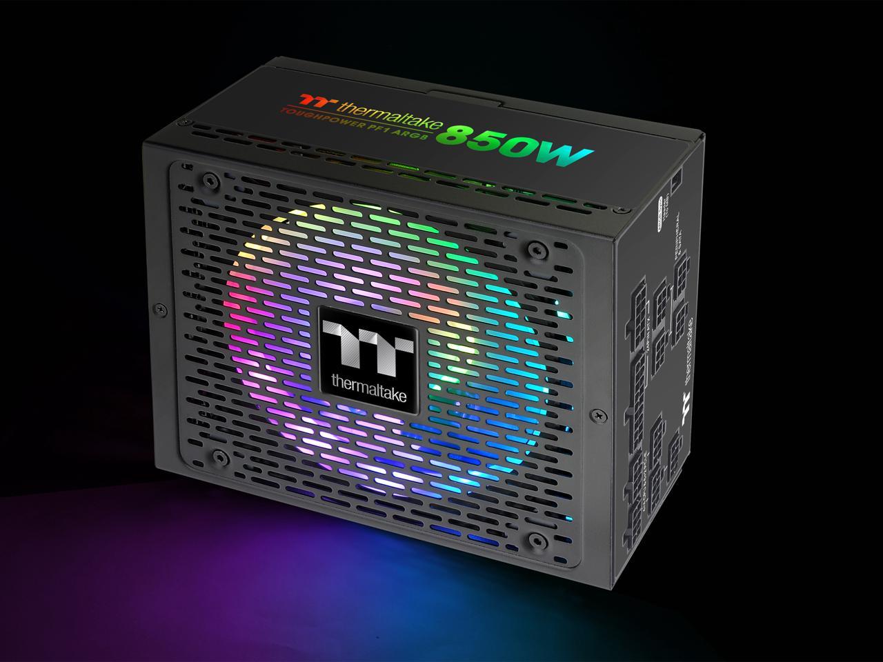 Thermaltake Toughpower PF1 ARGB 850W 80+ Platinum 16.8 Million Colors 18 Addressable LEDs 5V Motherboard Sync/Analog Controlled SLI Full Modular Power Supply PS-TPD-0850F3FAPU-1