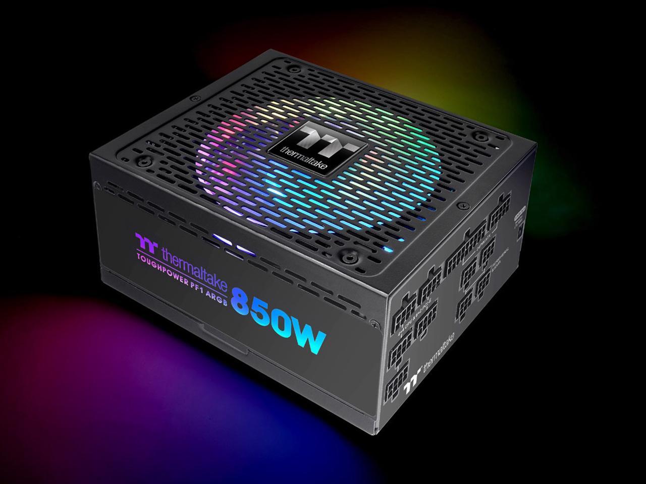 Thermaltake Toughpower PF1 ARGB 850W 80+ Platinum 16.8 Million Colors 18 Addressable LEDs 5V Motherboard Sync/Analog Controlled SLI Full Modular Power Supply PS-TPD-0850F3FAPU-1