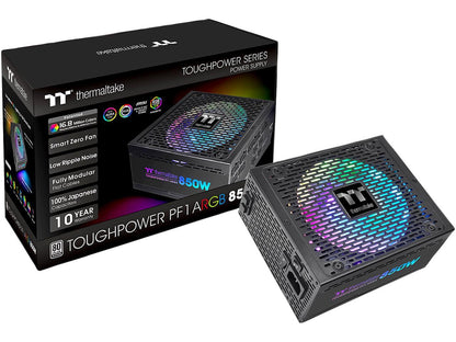 Thermaltake Toughpower PF1 ARGB 850W 80+ Platinum 16.8 Million Colors 18 Addressable LEDs 5V Motherboard Sync/Analog Controlled SLI Full Modular Power Supply PS-TPD-0850F3FAPU-1