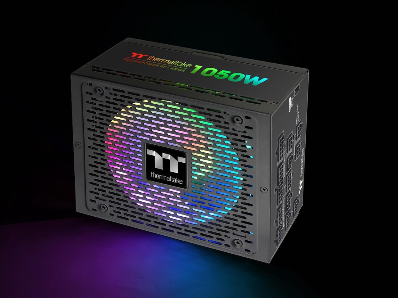Thermaltake Toughpower PF1 ARGB 1050W 80+ Platinum 16.8 Million Colors 18 Addressable LEDs 5V Motherboard Sync/Analog Controlled SLI Full Modular Power Supply PS-TPD-1050F3FAPU-1