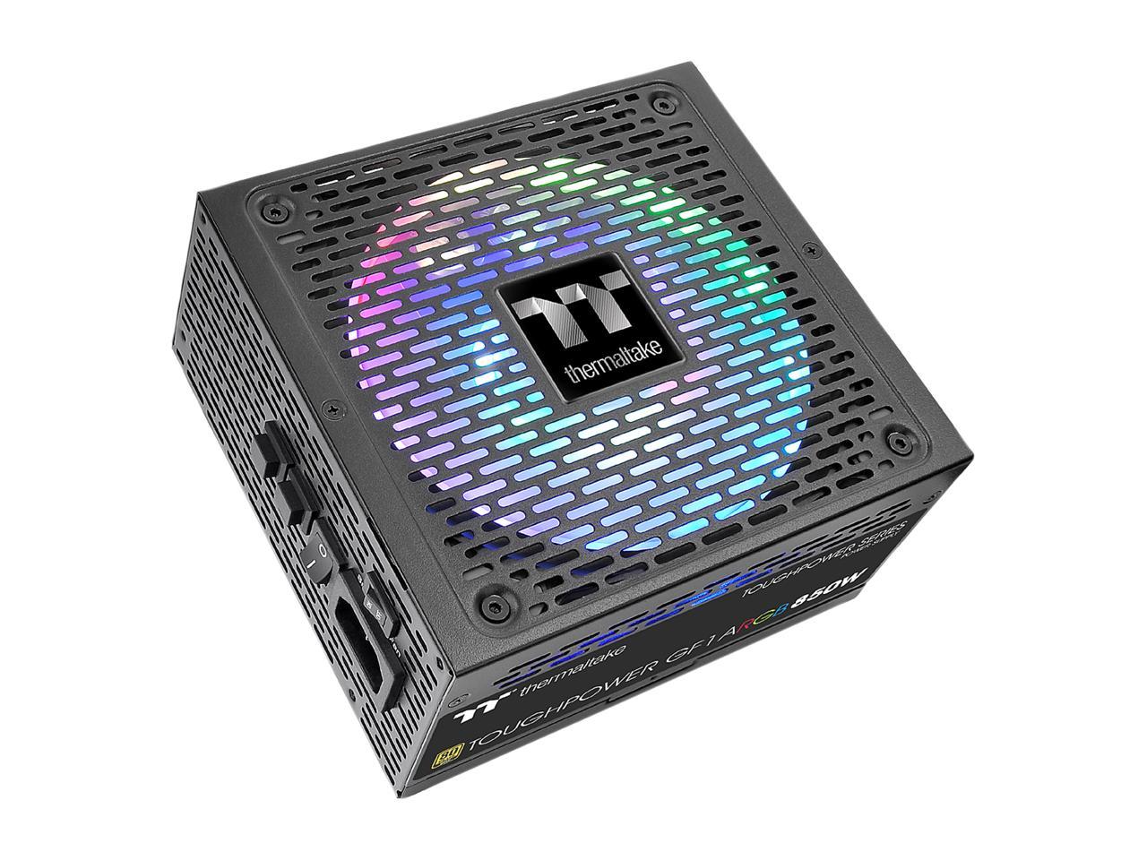 Thermaltake Toughpower GF1 ARGB 850W 80+ Gold 16.8 Million Colors 18 Addressable LEDs 5V Motherboard Sync/Analog Controlled SLI Full Modular Power Supply PS-TPD-0850F3FAGU-1
