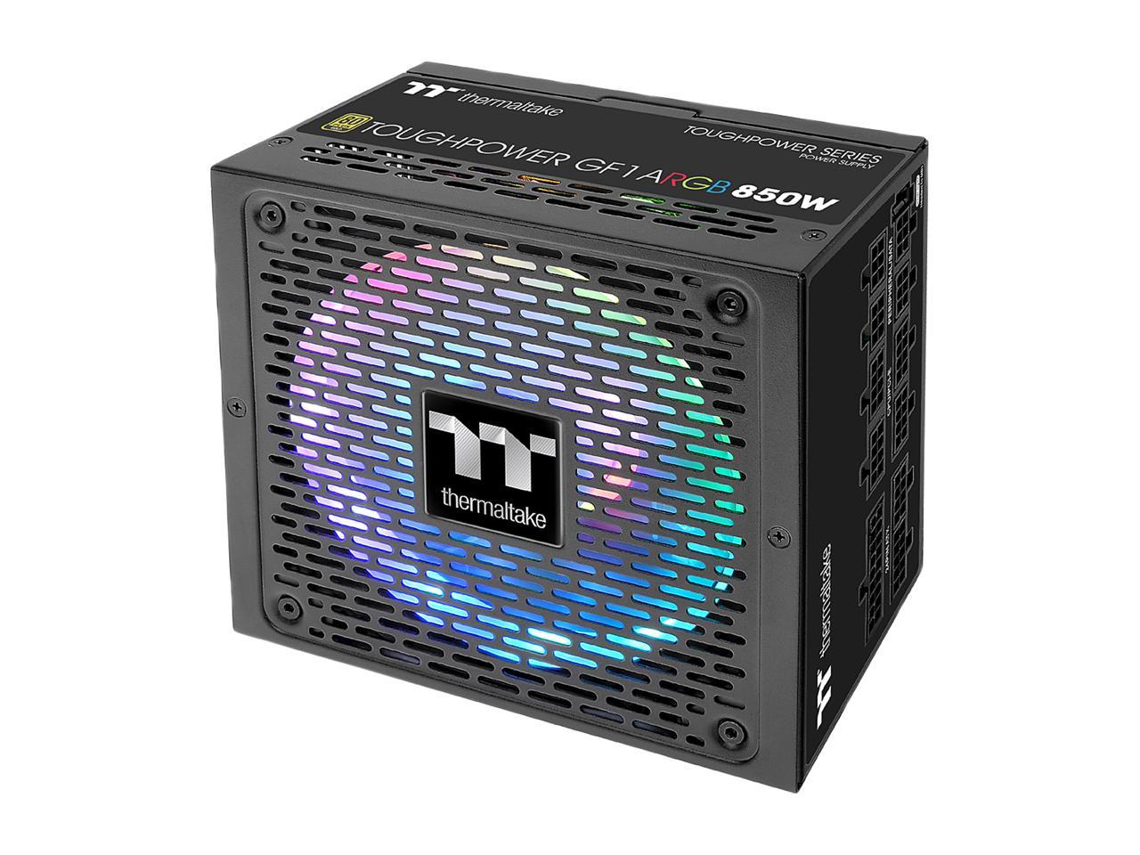 Thermaltake Toughpower GF1 ARGB 850W 80+ Gold 16.8 Million Colors 18 Addressable LEDs 5V Motherboard Sync/Analog Controlled SLI Full Modular Power Supply PS-TPD-0850F3FAGU-1