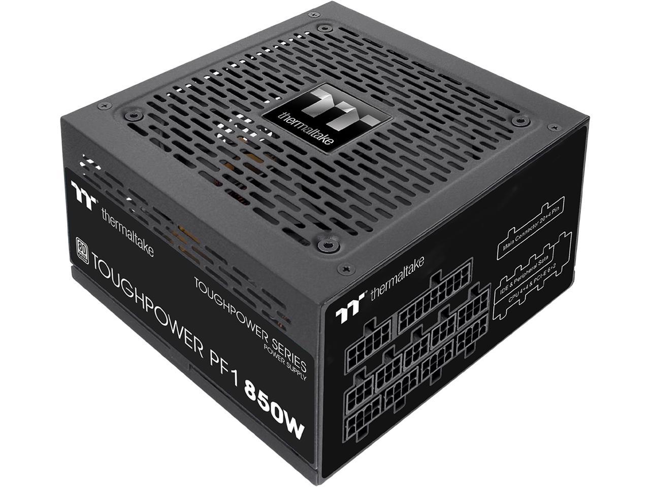Thermaltake Toughpower PF1 850W 80+ Platinum Single Side SMD Compact Design Ultra Quiet 120mm Hydraulic Bearing Smart Zero Fan Full Modular Power Supply 10 Year Warranty, PS-TPD-0850FNFAPU-1