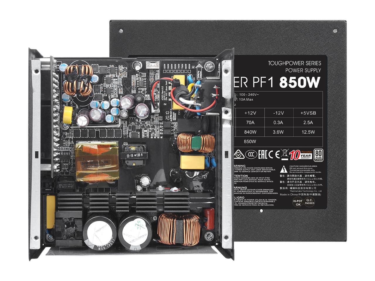 Thermaltake Toughpower PF1 750W 80+ Platinum Single Side SMD Compact Design Ultra Quiet 120mm Hydraulic Bearing Smart Zero Fan Full Modular Power Supply 10 Year Warranty PS-TPD-0750FNFAPU-1