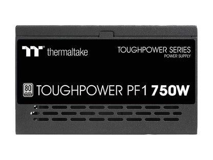 Thermaltake Toughpower PF1 750W 80+ Platinum Single Side SMD Compact Design Ultra Quiet 120mm Hydraulic Bearing Smart Zero Fan Full Modular Power Supply 10 Year Warranty PS-TPD-0750FNFAPU-1