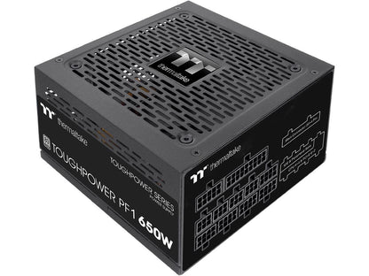 Thermaltake Toughpower PF1 650W 80+ Platinum Single Side SMD Compact Design Ultra Quiet 120mm Hydraulic Bearing Smart Zero Fan Full Modular Power Supply 10 Year Warranty, PS-TPD-0650FNFAPU-1