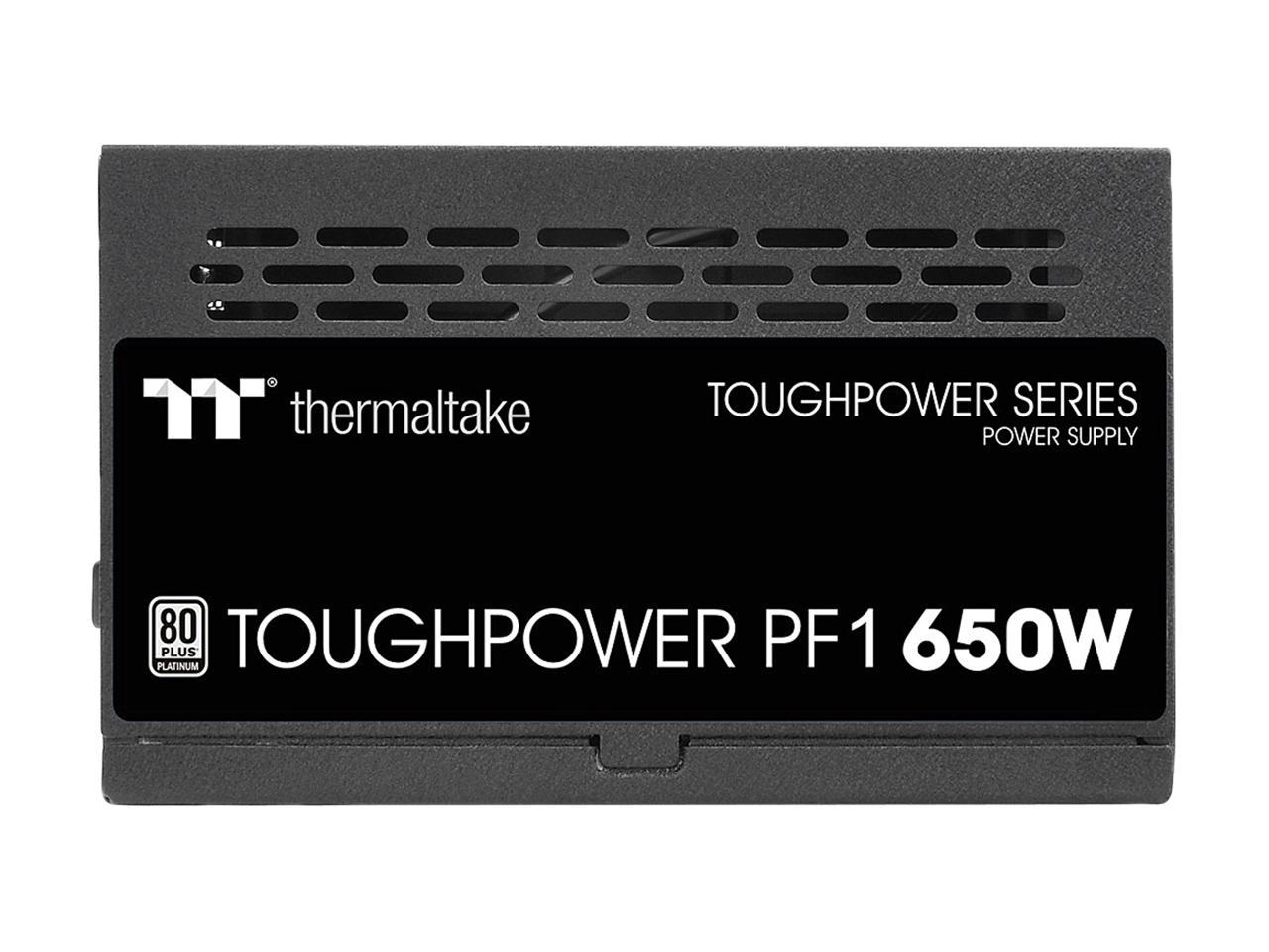 Thermaltake Toughpower PF1 650W 80+ Platinum Single Side SMD Compact Design Ultra Quiet 120mm Hydraulic Bearing Smart Zero Fan Full Modular Power Supply 10 Year Warranty, PS-TPD-0650FNFAPU-1