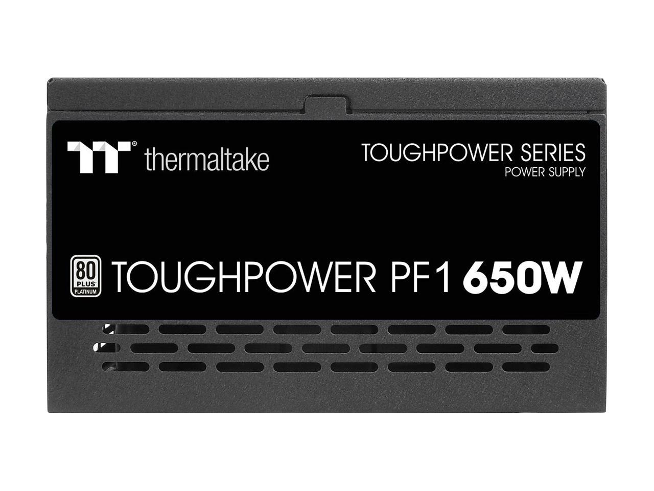 Thermaltake Toughpower PF1 650W 80+ Platinum Single Side SMD Compact Design Ultra Quiet 120mm Hydraulic Bearing Smart Zero Fan Full Modular Power Supply 10 Year Warranty, PS-TPD-0650FNFAPU-1