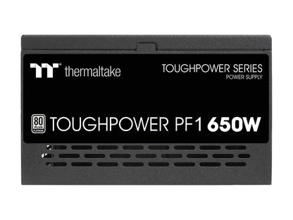 Thermaltake Toughpower PF1 650W 80+ Platinum Single Side SMD Compact Design Ultra Quiet 120mm Hydraulic Bearing Smart Zero Fan Full Modular Power Supply 10 Year Warranty, PS-TPD-0650FNFAPU-1