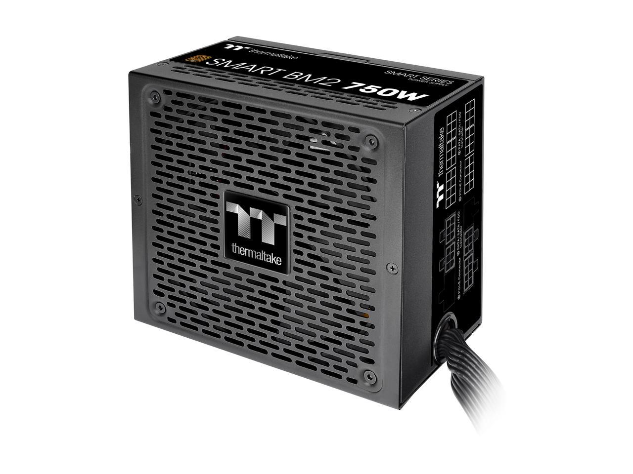 Thermaltake Smart BM2 750W 80+ Bronze Intel Skylake’s C6/C7 States & ErP Ready 140mm Quiet Fan Japanese Capacitor Semi Modular Power Supply 5 Year Warranty, PS-SPD-0750MNFABU-1