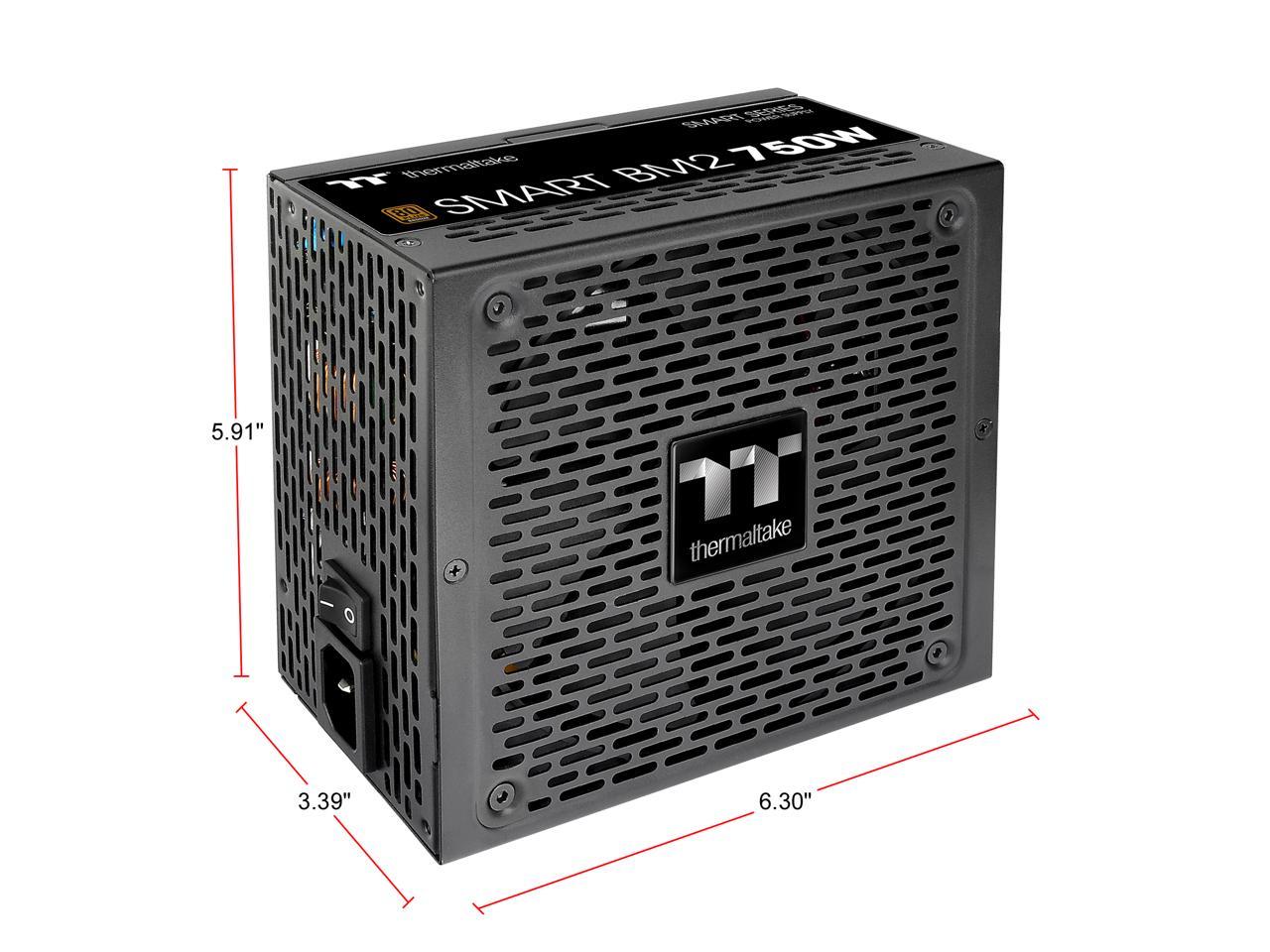 Thermaltake Smart BM2 750W 80+ Bronze Intel Skylake’s C6/C7 States & ErP Ready 140mm Quiet Fan Japanese Capacitor Semi Modular Power Supply 5 Year Warranty, PS-SPD-0750MNFABU-1