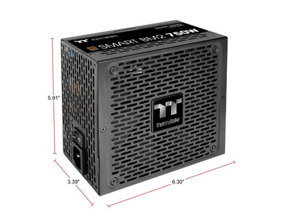 Thermaltake Smart BM2 750W 80+ Bronze Intel Skylake’s C6/C7 States & ErP Ready 140mm Quiet Fan Japanese Capacitor Semi Modular Power Supply 5 Year Warranty, PS-SPD-0750MNFABU-1