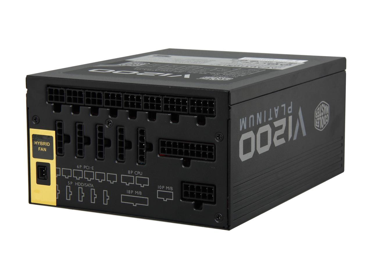 Cooler Master V1200 - Fully Modular 1200W 80 PLUS Platinum PSU with Silent Fanless Mode Operation