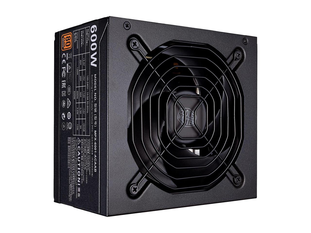 Cooler Master MWE 600 Watt Silencio Fan, Modular 80 PLUS Bronze Power Supply