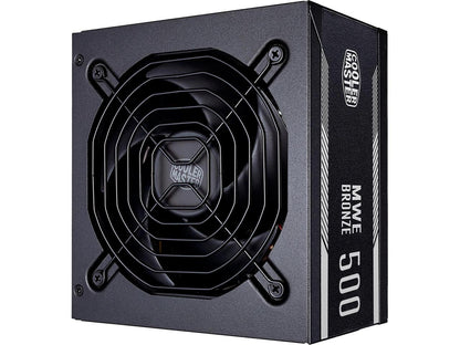 Cooler Master MWE 500 Watt Silencio Fan, Modular 80 PLUS Bronze Power Supply