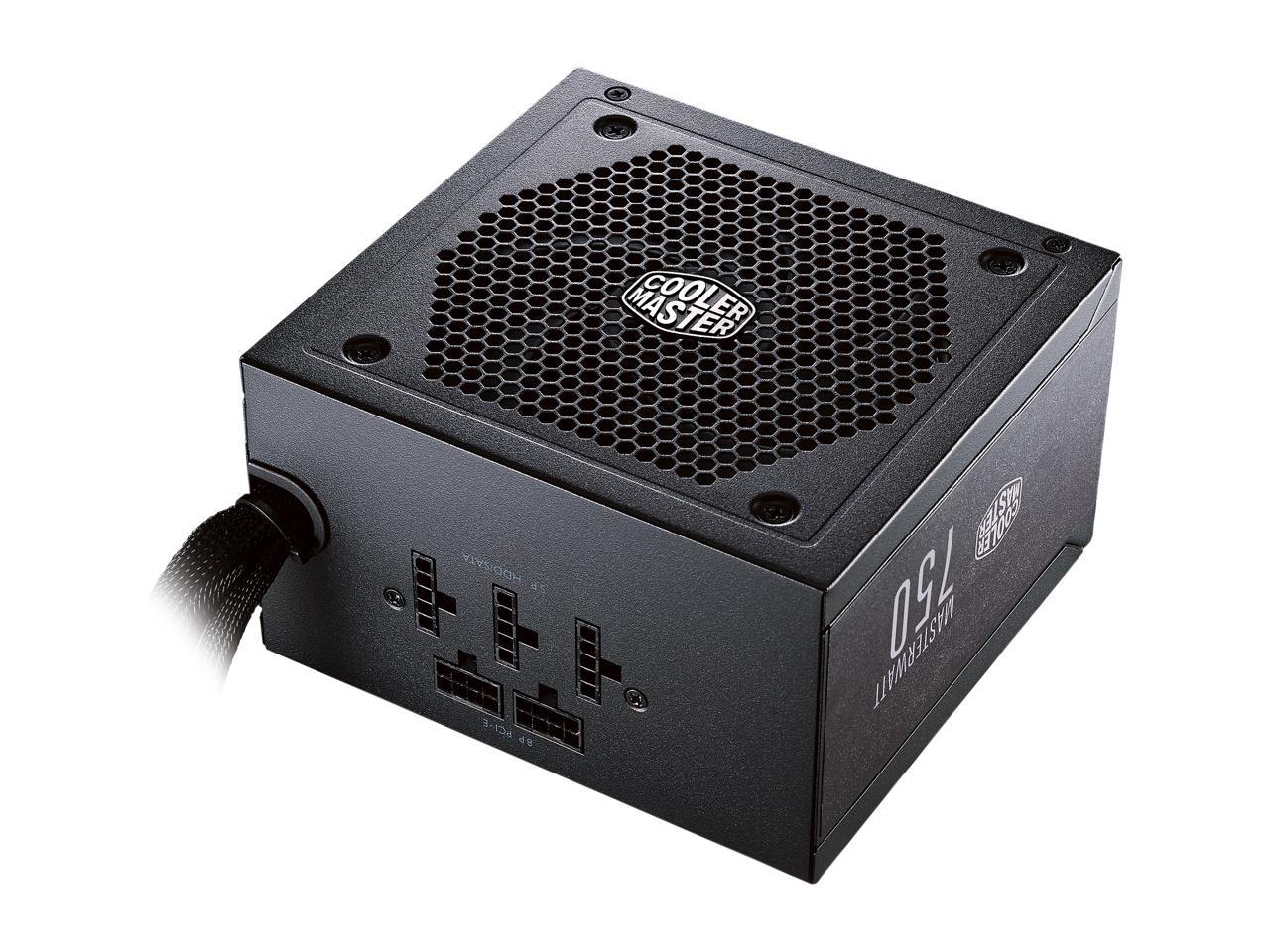 Cooler Master Master Watt 750 Watt Semi-Fanless Silencio Fan, Semi-Modular 80 PLUS Bronze Power Supply