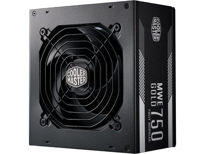 Cooler Master MWE Gold 750 Watt Fully Modular, Compact, Silent Fan 80 PLUS Gold Power Supply, MPY-7501-AFAAG-US