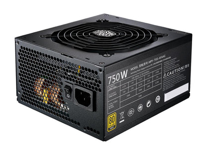 Cooler Master MWE Gold 750 Watt Fully Modular, Compact, Silent Fan 80 PLUS Gold Power Supply, MPY-7501-AFAAG-US