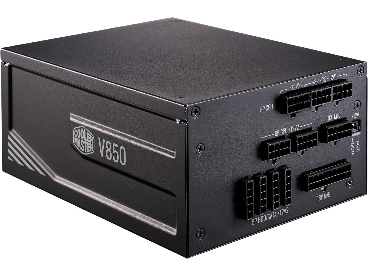 Cooler Master V850 Platinum 850W Full-Modular, 80 PLUS Platinum, Japanese Capacitors, Single/Multi Rail Switch, 10 Year Warranty Power Supply
