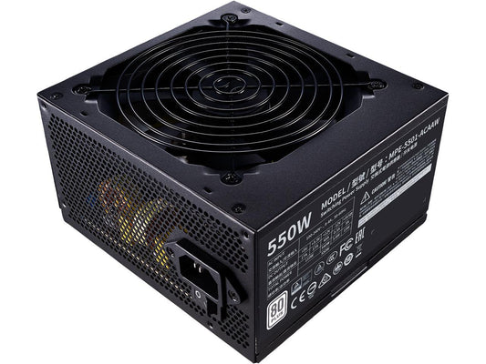 Cooler Master MWE 550 White 550W 80+ White PSU w/ Hydro-Dynamic-Bearing Silent 120mm Fan, Single +12V Rail, Flat Black Cables