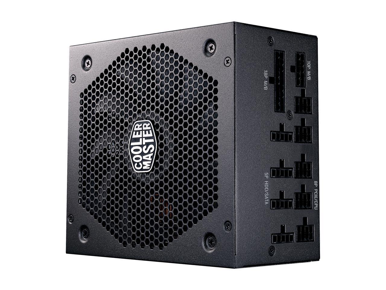 Cooler Master V750 Gold V2 Full Modular, 750W, 80+ Gold Efficiency, Semi-fanless Operation, 16AWG PCIe High-efficiency Cables, 10 Year Warranty