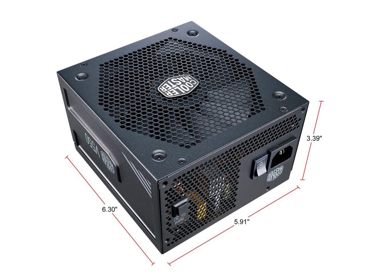 Cooler Master V550 Gold V2 Full Modular, 550W, 80+ Gold Efficiency, Semi-fanless Operation, 16AWG PCIe High-efficiency Cables, 10 Year Warranty