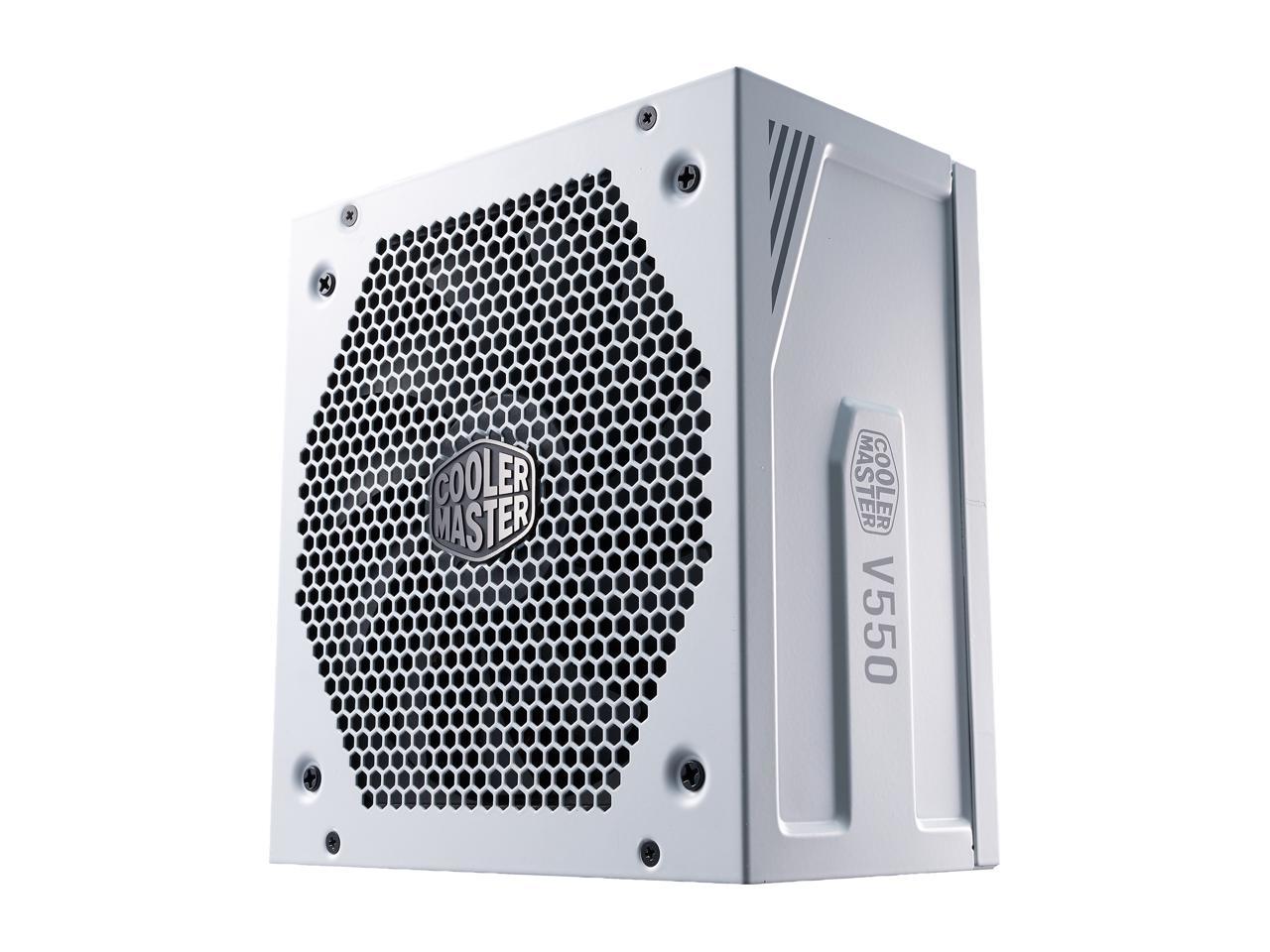 Cooler Master V550 Gold White Edition V2 Full Modular, 550W, 80+ Gold Efficiency, Semi-fanless Operation, 16AWG PCIe High-efficiency Cables, 10 Year Warranty