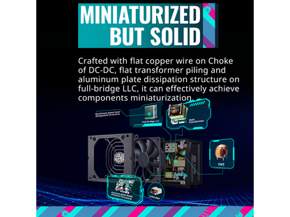 Cooler Master V750 SFX Gold Full Modular, 750W, 80+ Gold Efficiency, ATX Bracket Included, Quiet FDB Fan, SFX Form Factor, 10 Year Warranty