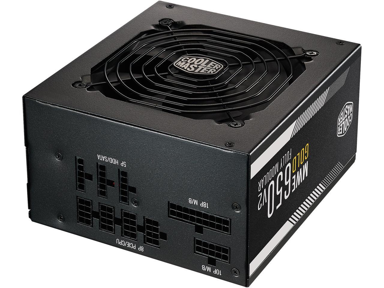 Cooler Master MWE Gold 650 V2 Fully Modular, 650W, 80+ Gold Efficiency, Quiet HDB Fan, 2 EPS Connectors, High Temperature Resilience, 5 Year Warranty