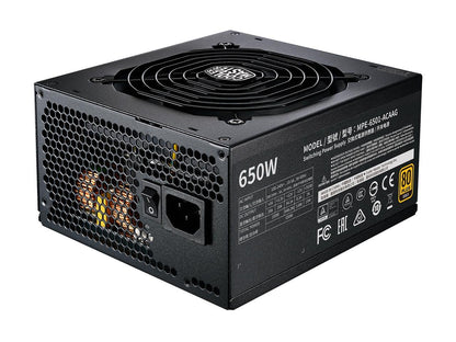 Cooler Master MWE Gold 650 V2 Fully Modular, 650W, 80+ Gold Efficiency, Quiet HDB Fan, 2 EPS Connectors, High Temperature Resilience, 5 Year Warranty