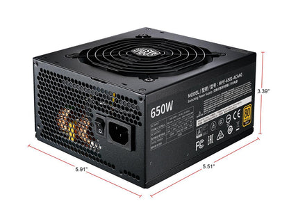 Cooler Master MWE Gold 650 V2 Fully Modular, 650W, 80+ Gold Efficiency, Quiet HDB Fan, 2 EPS Connectors, High Temperature Resilience, 5 Year Warranty