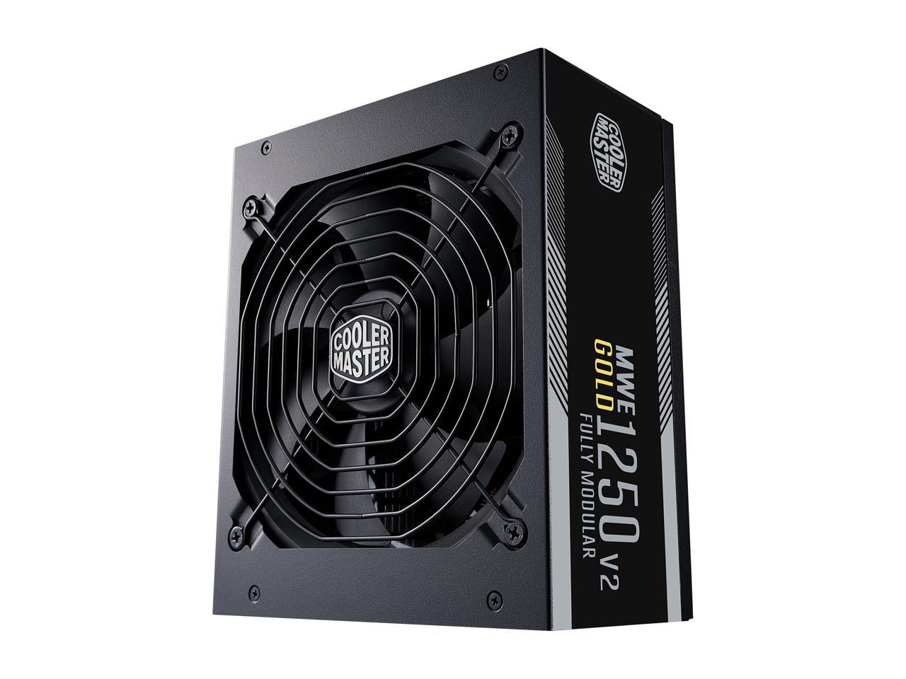 Cooler Master MWE Gold 1250 V2 Fully Modular, 1250W, 80+ Gold Efficiency, Quiet 140mm FDB Fan, 2 EPS Connectors, High Temperature Resilience, 10 Year Warranty