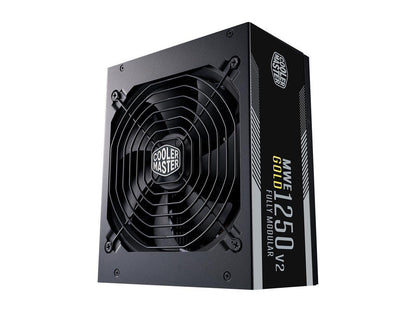 Cooler Master MWE Gold 1250 V2 Fully Modular, 1250W, 80+ Gold Efficiency, Quiet 140mm FDB Fan, 2 EPS Connectors, High Temperature Resilience, 10 Year Warranty