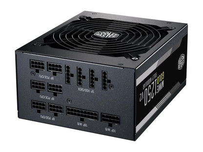 Cooler Master MWE Gold 1250 V2 Fully Modular, 1250W, 80+ Gold Efficiency, Quiet 140mm FDB Fan, 2 EPS Connectors, High Temperature Resilience, 10 Year Warranty
