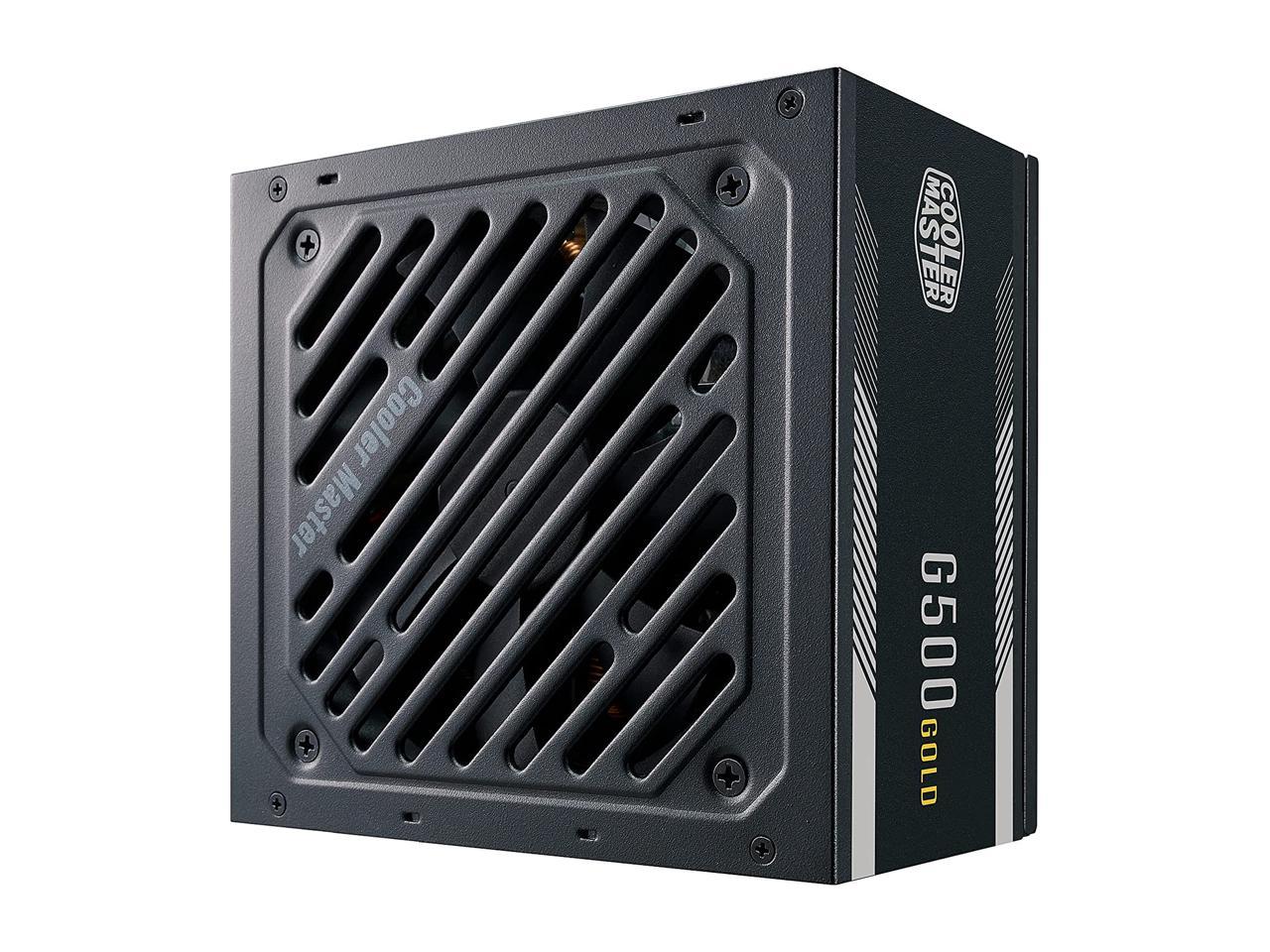 Cooler Master G500 Gold Power Supply, 500W 80+ Gold Efficiency, Intel ATX Version 2.52, Fixed Flat Black Cables. Quiet HDB Fan, 5 Year Warranty